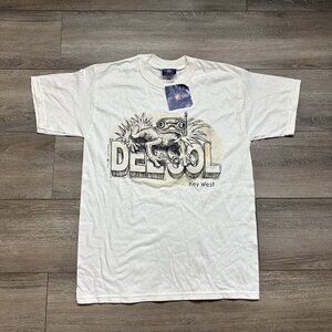 Vintage 90s Del Sol Key West Snorking Gecko Frog Destination Graphic Shirt M